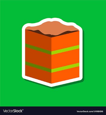 Sweet dessert in paper sticker piece of cake vector image