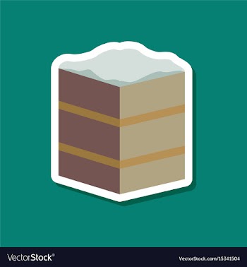 Sweet dessert in paper sticker piece of cake vector image