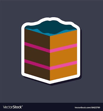 Sweet dessert in paper sticker piece of cake vector image