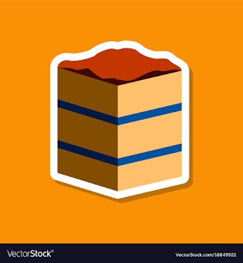 Sweet dessert in paper sticker piece of cake vector image