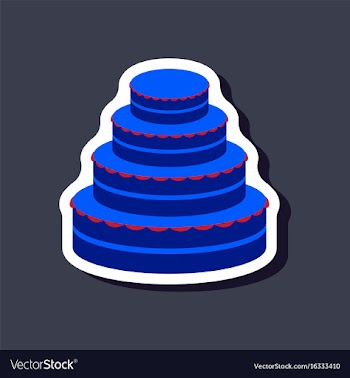 Sweet dessert in paper sticker wedding cake vector image