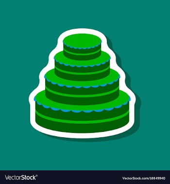Sweet dessert in paper sticker wedding cake vector image