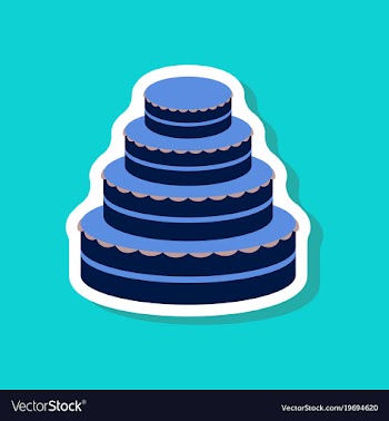 Sweet dessert in paper sticker wedding cake vector image