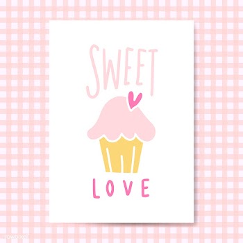 Sweet love cupcake card vector | Free stock vector - 519729
