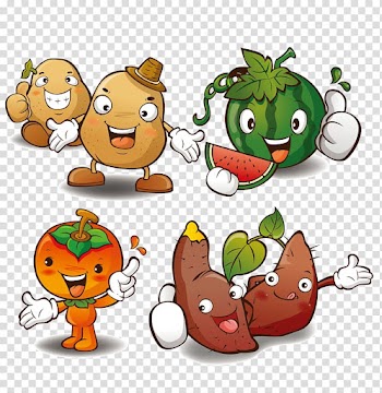 Sweet potato Fruit , Four fruits and vegetables transparent background PNG clipart