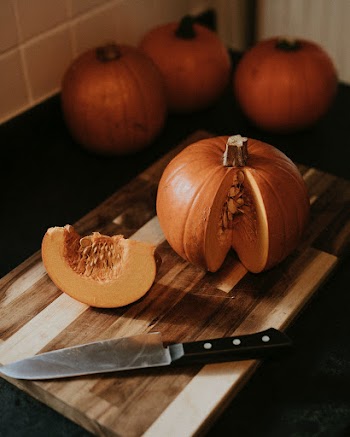 Sweet pumpkin slices Thanksgiving food photography