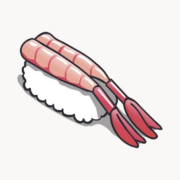 Sweet shrimp sushi sticker, Japanese | Free Vector - rawpixel