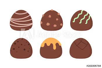 Sweet tasty chocolate truffle set
