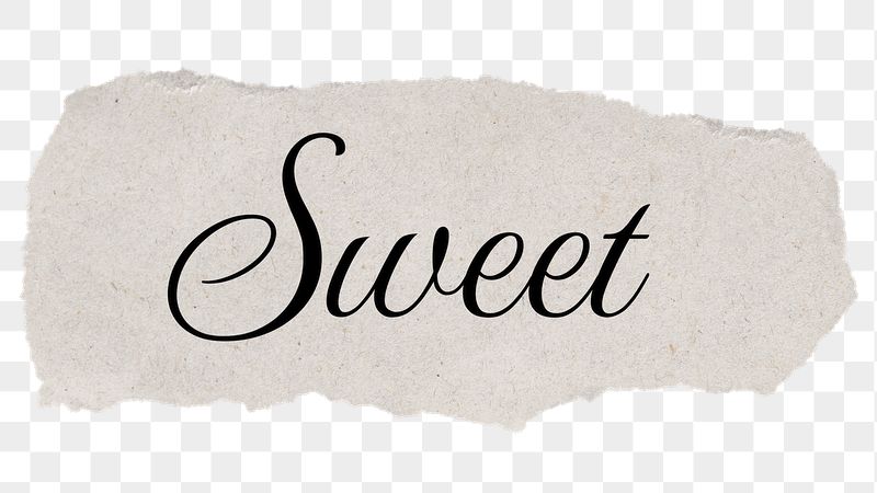 Sweet word, torn paper, beige | Free PNG - rawpixel