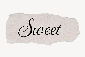Sweet word, torn paper, beige | Free PSD - rawpixel