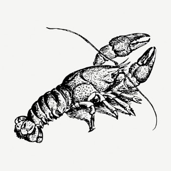 Sweetwater crayfish collage element, vintage | Free PSD - rawpixel