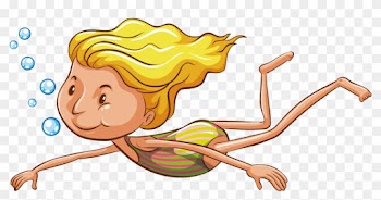 Swimming Clip Art - Girl Swimming Clipart Transparent