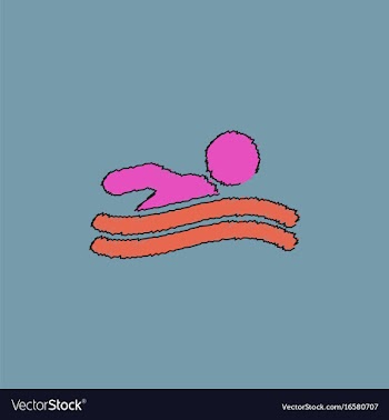 Swimming icon sign in hatching style vector image