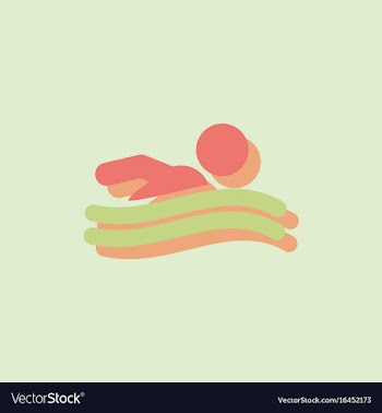 Swimming icon sign in sticker style vector image