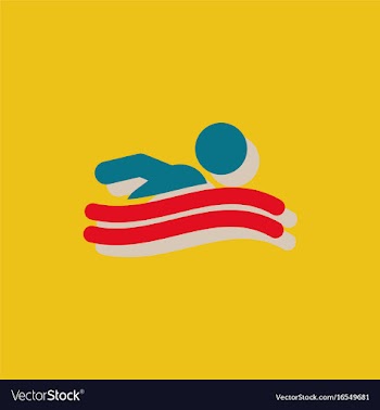 Swimming icon sign in sticker style vector image
