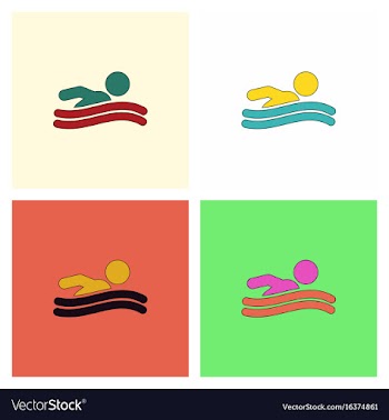 Swimming icon sign set vector image