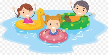 Swimming pool Cartoon Child Clip art - The children swim 