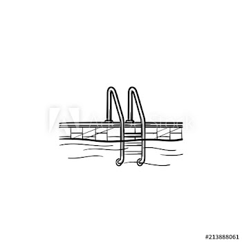Swimming pool ladder hand drawn outline doodle icon