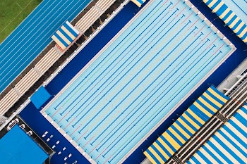Swimming pool photography aerial view. | Free Photo - rawpixel