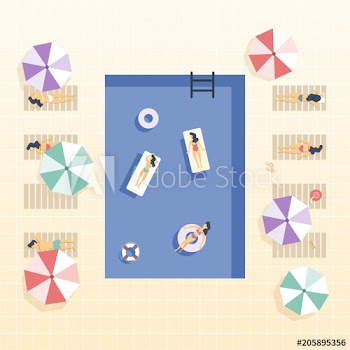 Swimming pool top view
