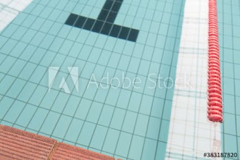 Swimming pool with lane marker