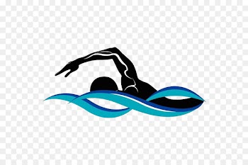 Swimming Silhouette Drawing Illustration - Black man 