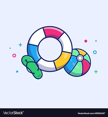 swimming tires and sandal cartoon