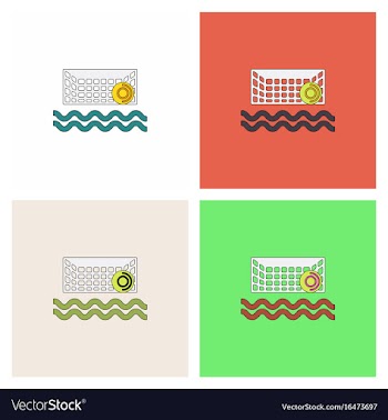 Swimming water polo equipment collection vector image