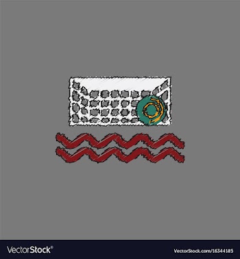 Swimming water polo equipment in hatching style vector image