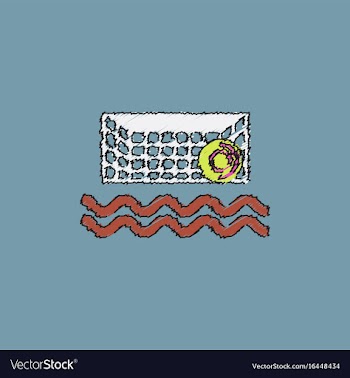 Swimming water polo equipment in hatching style vector image