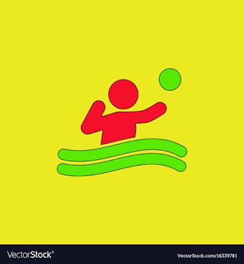Swimming water polo players water polo match vector image