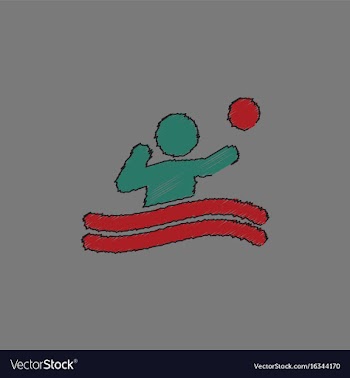 Swimming water polo players water polo match vector image