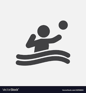 Swimming water polo players water polo match vector image