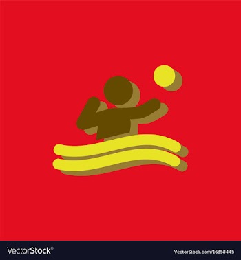 Swimming water polo players water polo match vector image