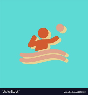 Swimming water polo players water polo match vector image