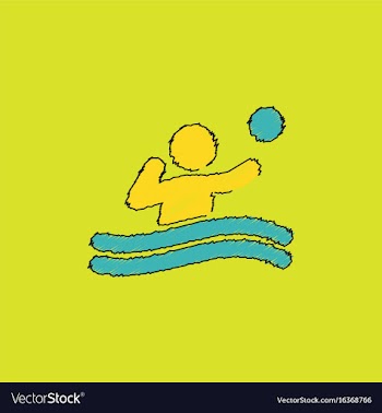 Swimming water polo players water polo match vector image