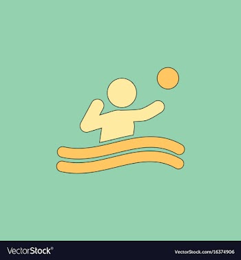Swimming water polo players water polo match vector image