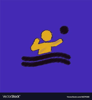 Swimming water polo players water polo match vector image