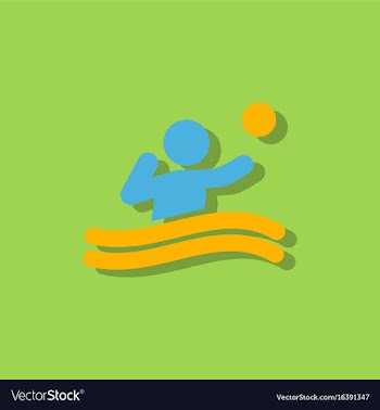 Swimming water polo players water polo match vector image