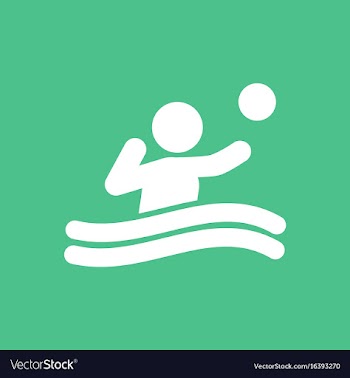 Swimming water polo players water polo match vector image