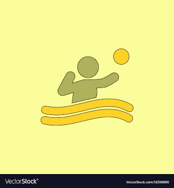 Swimming water polo players water polo match vector image