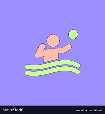 Swimming water polo players water polo match vector image
