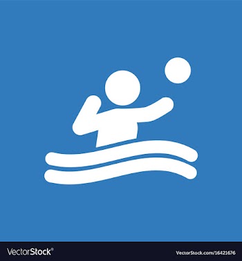 Swimming water polo players water polo match vector image