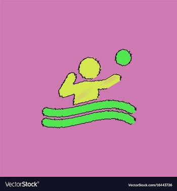Swimming water polo players water polo match vector image