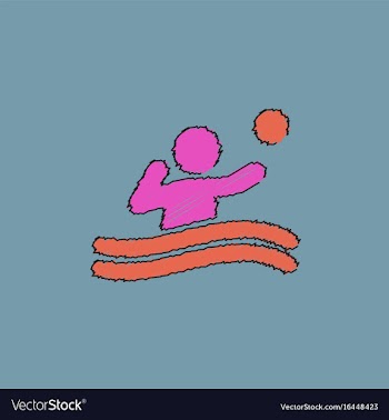 Swimming water polo players water polo match vector image