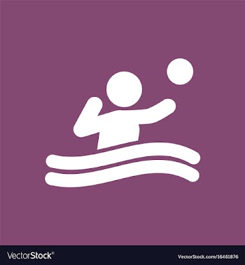 Swimming water polo players water polo match vector image