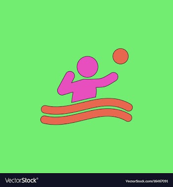 Swimming water polo players water polo match vector image