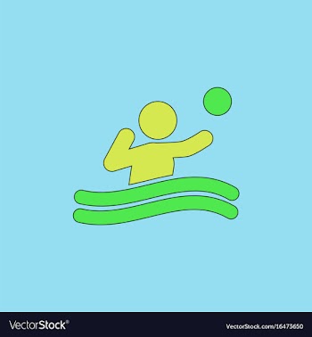 Swimming water polo players water polo match vector image