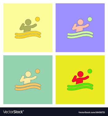 Swimming water polo players water polo match vector image