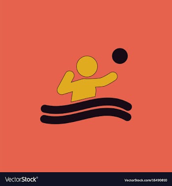 Swimming water polo players water polo match vector image